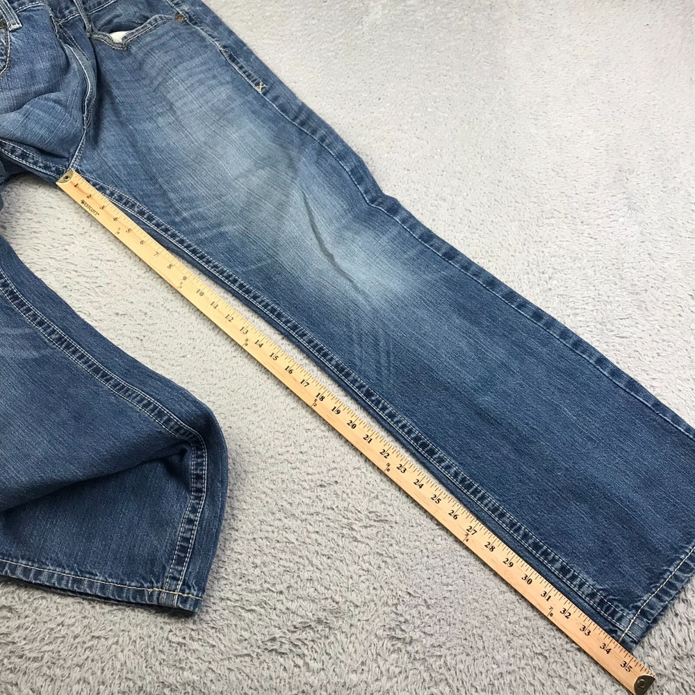 Ariat Jeans Mens 38 (39x35) M6 Slim Boot Blue Western Work Cowboy Denim - Picture 11 of 14